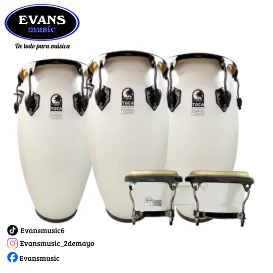 TOCA Custom Deluxe Fiberglass Congas - Margarita Blanca