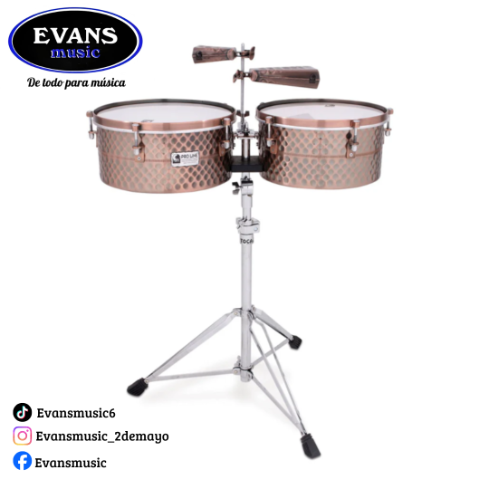 TOCA Pro Line Timbale Set with Stand, Black Copper
